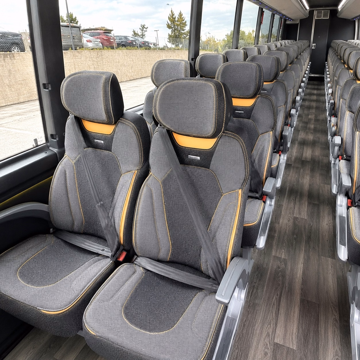 56 passenger charter bus interior