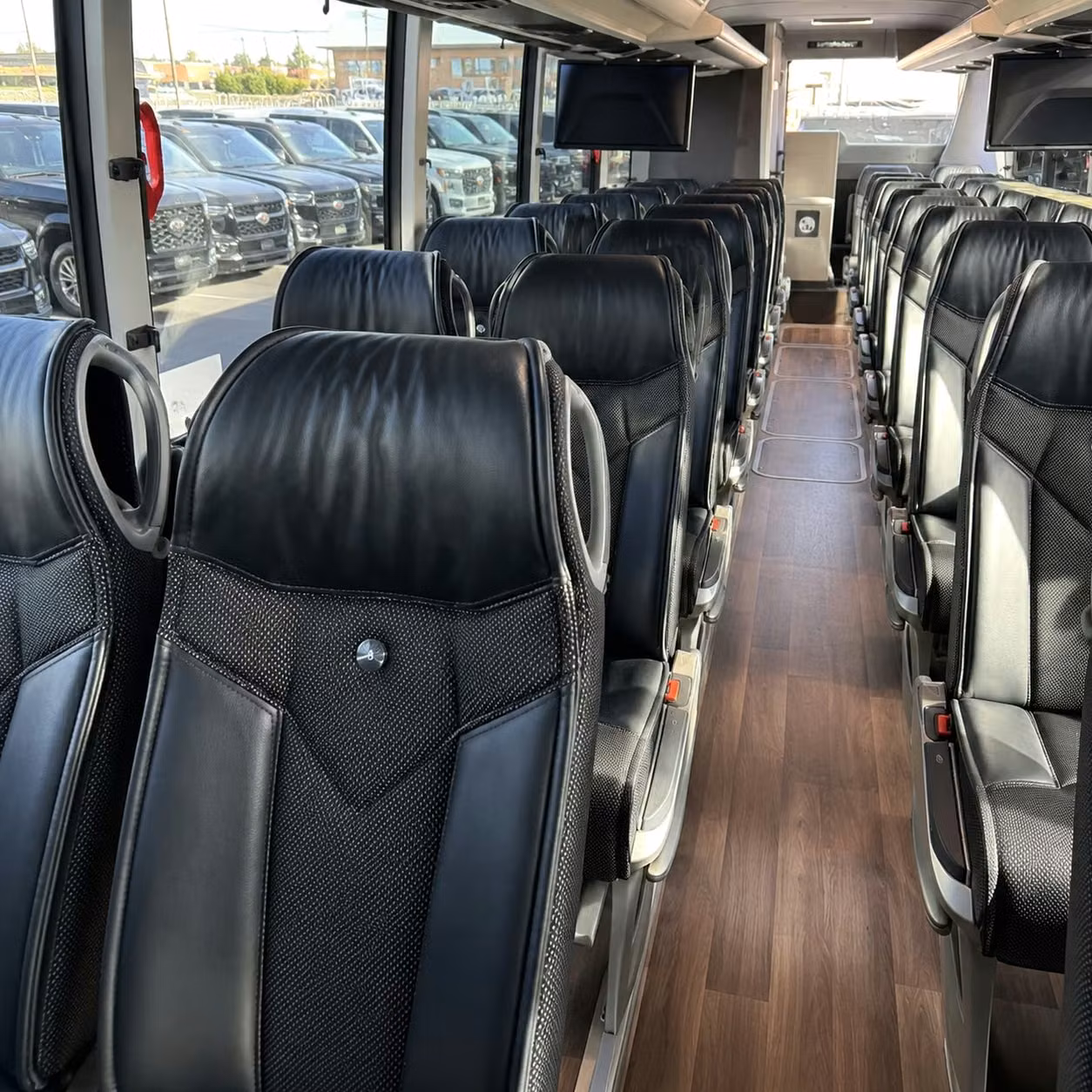 santa monica charter bus rental interior